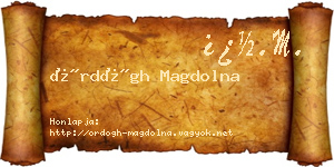 Ördögh Magdolna névjegykártya